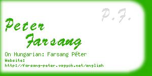 peter farsang business card